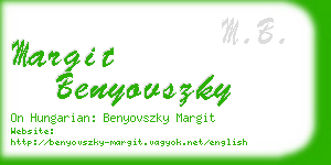 margit benyovszky business card